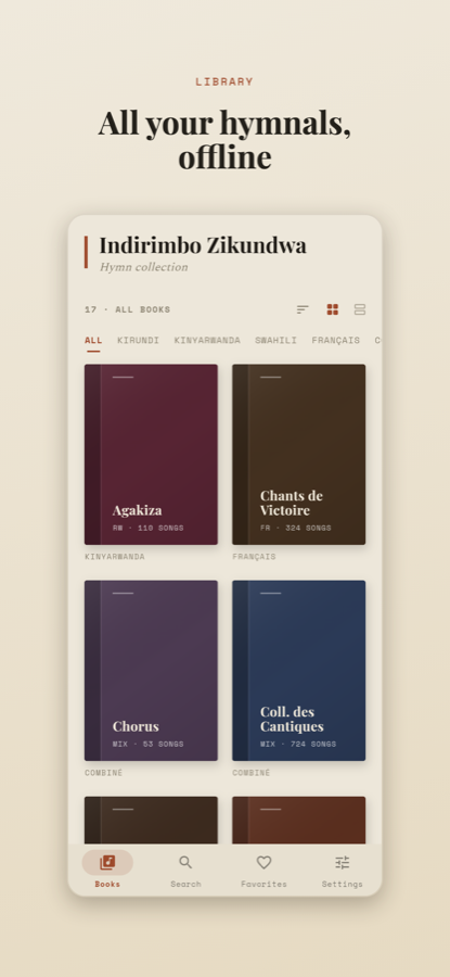 Indirimbo Zikundwa library of hymn collections